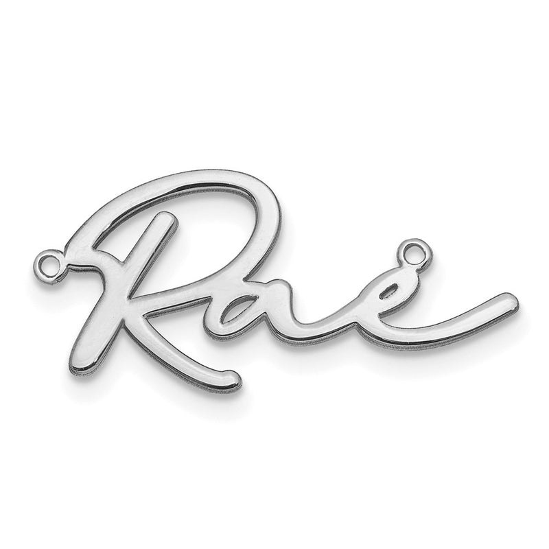 Sterling Silver Silver/Rhodium Plated Polished Bathinda Font Name Plate