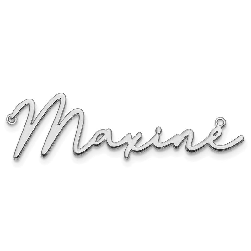 Sterling Silver Silver/Rhodium Plated Polished Bathinda Font Name Plate