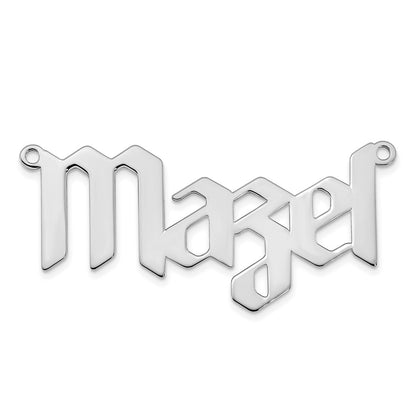 Sterling Silver Rhod Plated Polished New Gothic Textura Font Name Plate