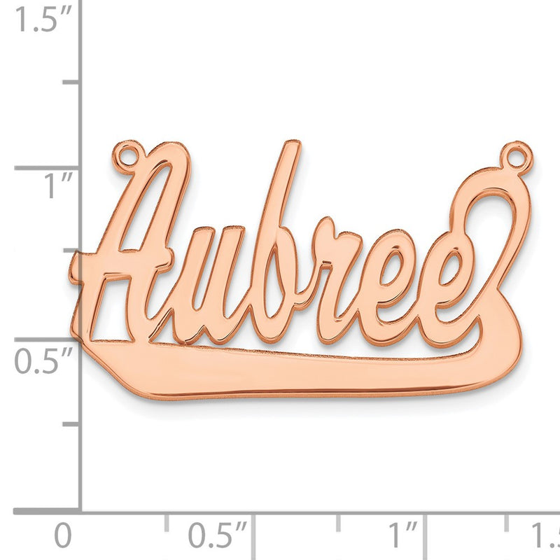 14K Rose Gold Underlined Name Plate