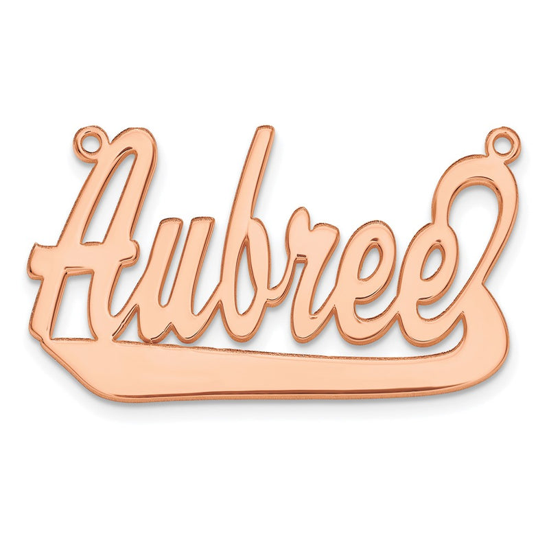 14K Rose Gold Underlined Name Plate