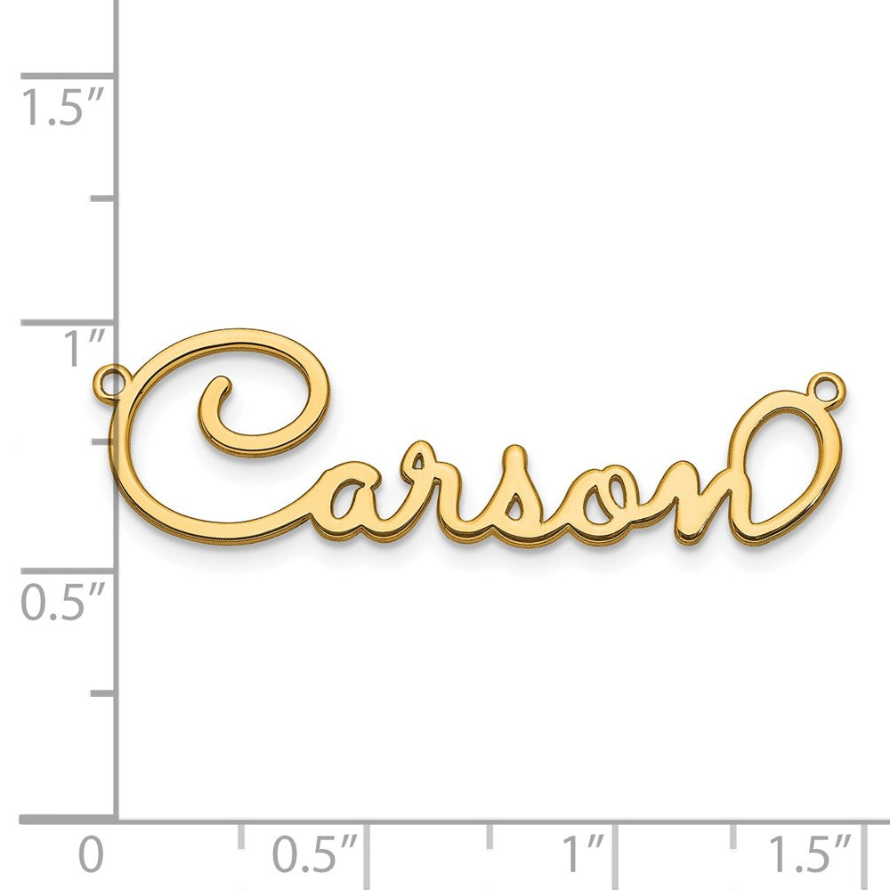 Gold Plated Sterling Silver/Gold Polished Sacramento Font Name Plate