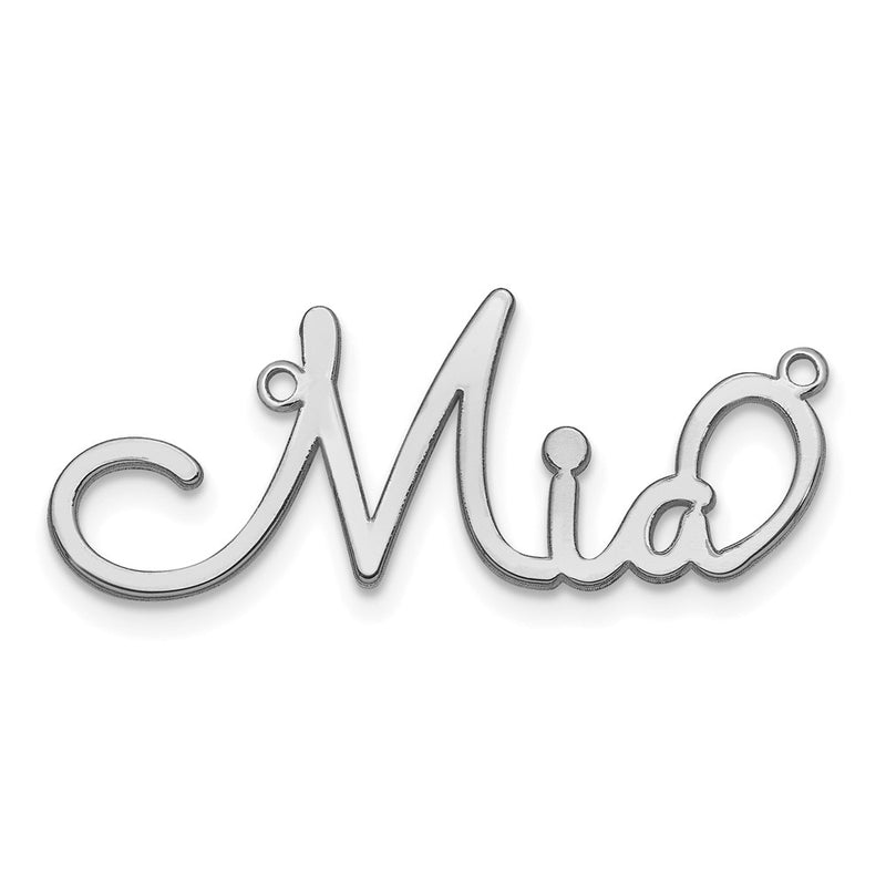 Sterling Silver Rhodium Plated Polished Sacramento Font Name Plate