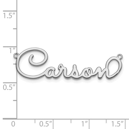Sterling Silver Rhodium Plated Polished Sacramento Font Name Plate