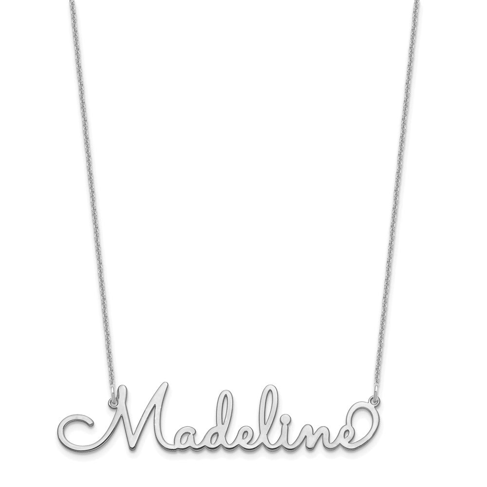 14K White Gold Polished Sacramento Font Name Plate