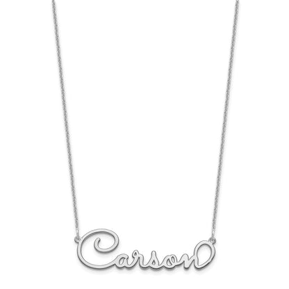14K White Gold Polished Sacramento Font Name Plate