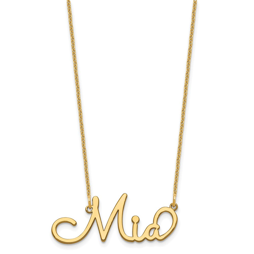 14K Yellow Gold Polished Sacramento Font Name Plate