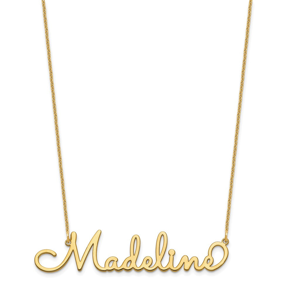 14K Yellow Gold Polished Sacramento Font Name Plate
