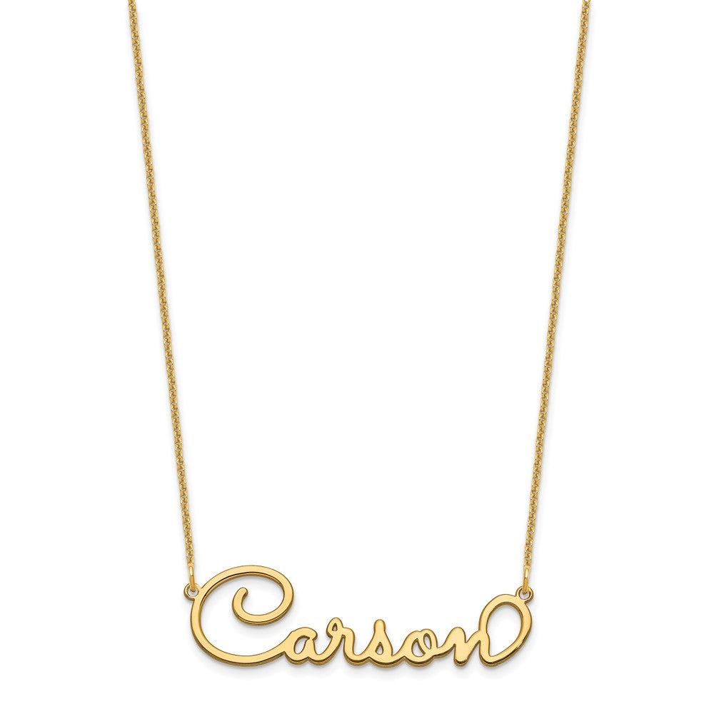 14K Yellow Gold Polished Sacramento Font Name Plate