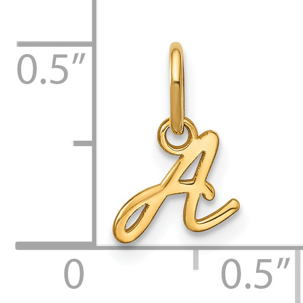 14k Yellow Gold 14KY Upper case Letter A Initial Charm