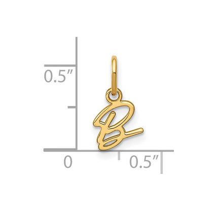 14k Yellow Gold 14KY Upper case Letter B Initial Charm