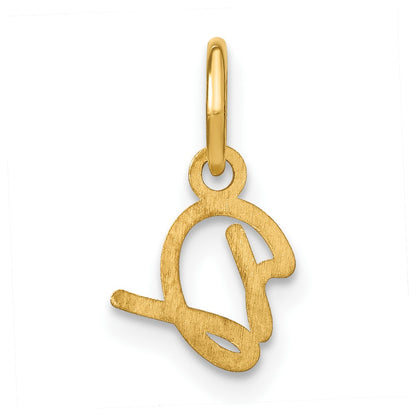 14k Yellow Gold 14KY Upper case Letter D Initial Charm
