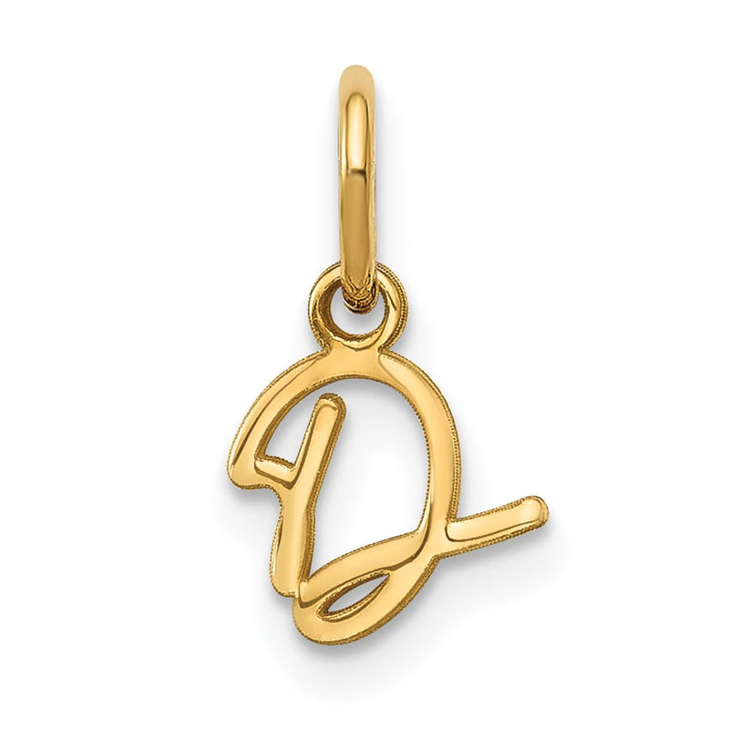 14k Yellow Gold 14KY Upper case Letter D Initial Charm