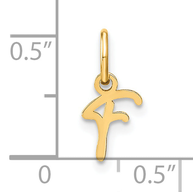 14k Yellow Gold 14KY Upper case Letter F Initial Charm