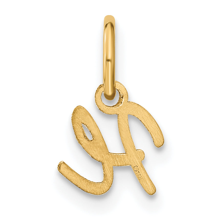 14k Yellow Gold 14KY Upper case Letter H Initial Charm