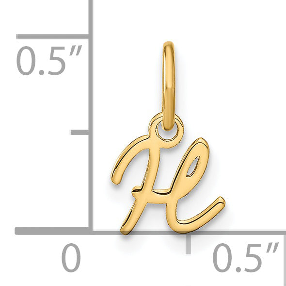 14k Yellow Gold 14KY Upper case Letter H Initial Charm
