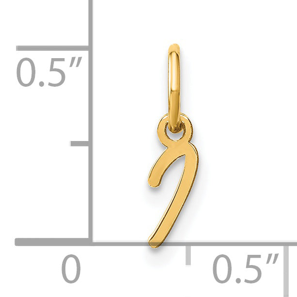 14k Yellow Gold 14KY Upper case Letter I Initial Charm