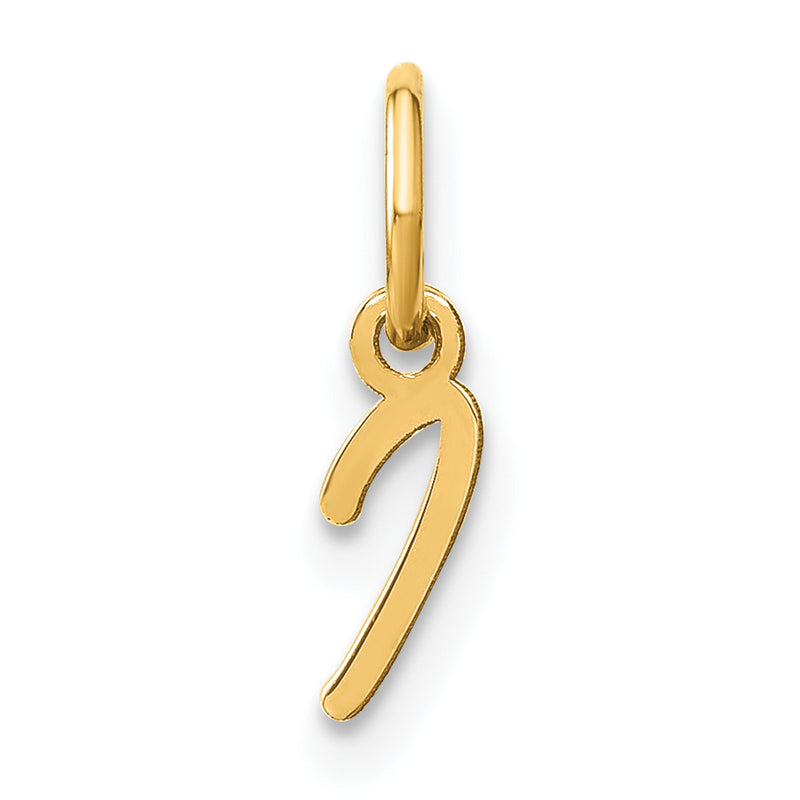 14k Yellow Gold 14KY Upper case Letter I Initial Charm