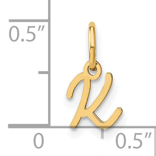 14k Yellow Gold 14KY Upper case Letter K Initial Charm
