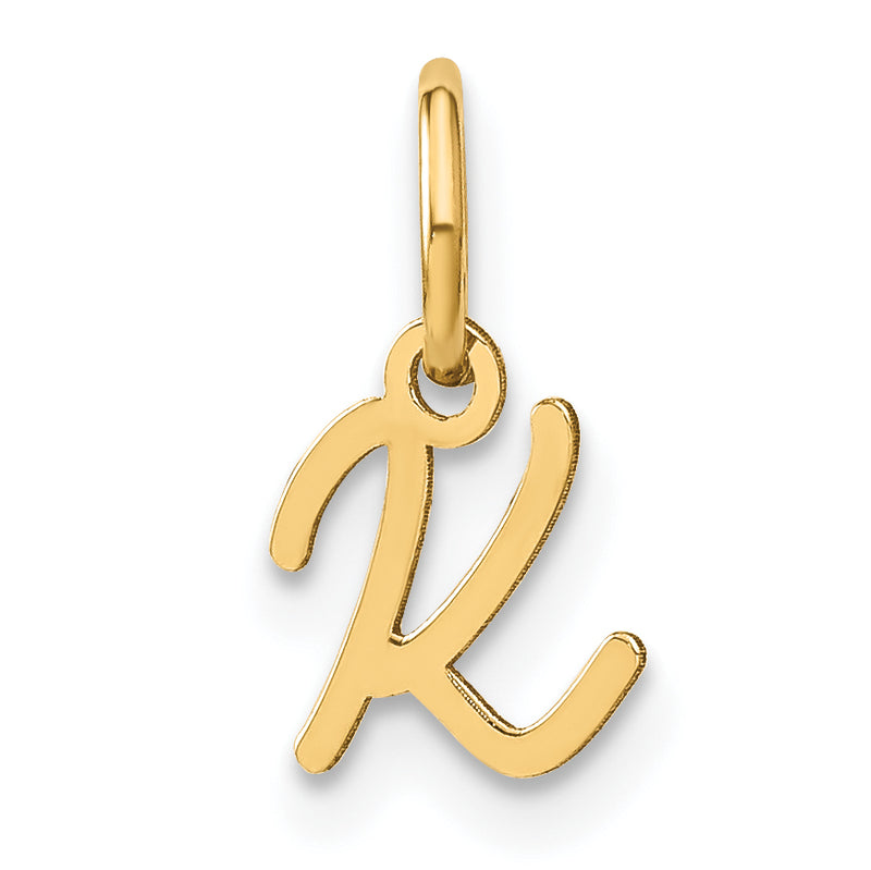 14k Yellow Gold 14KY Upper case Letter K Initial Charm