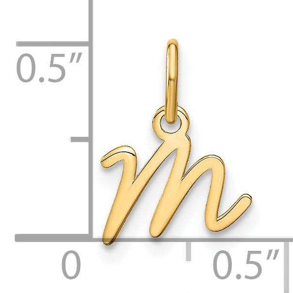 14k Yellow Gold 14KY Upper case Letter M Initial Charm