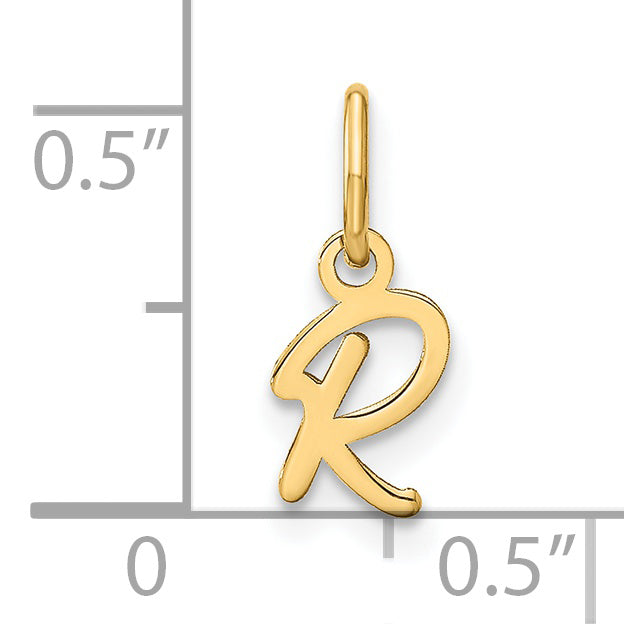 14k Yellow Gold 14KY Upper case Letter R Initial Charm