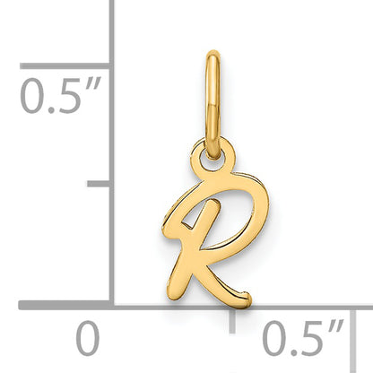 14k Yellow Gold 14KY Upper case Letter R Initial Charm