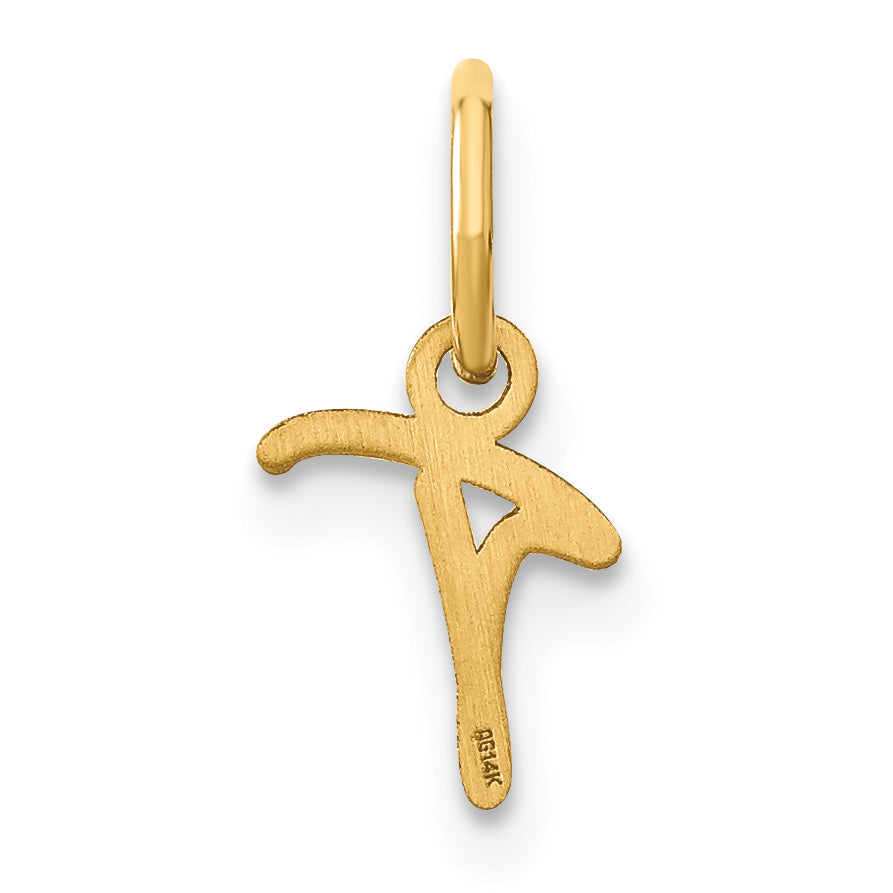 14k Yellow Gold 14KY Upper case Letter T Initial Charm