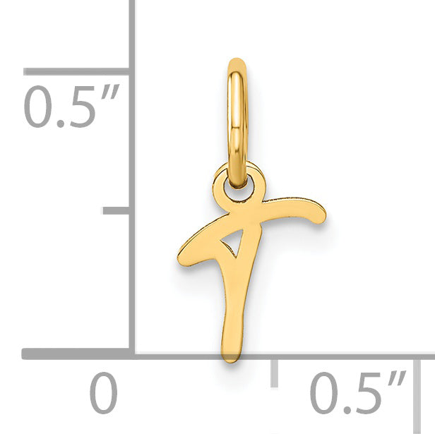 14k Yellow Gold 14KY Upper case Letter T Initial Charm