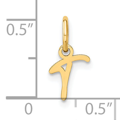 14k Yellow Gold 14KY Upper case Letter T Initial Charm