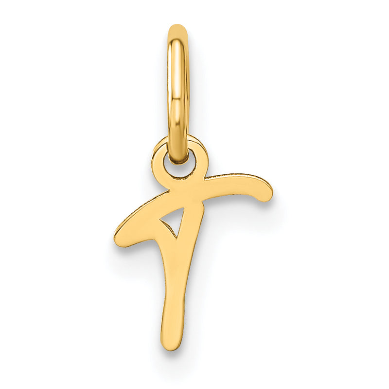 14k Yellow Gold 14KY Upper case Letter T Initial Charm