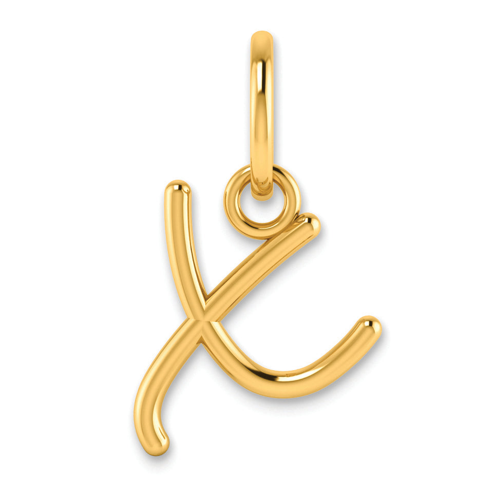 14K Yellow Gold 14Ky Upper Case Letter X Initial Charm