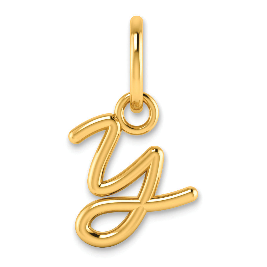 14K Yellow Gold 14Ky Upper Case Letter Y Initial Charm