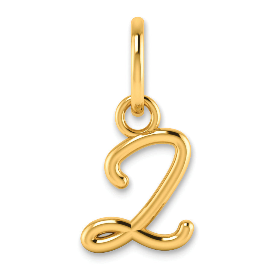 14K Yellow Gold 14Ky Upper Case Letter Z Initial Charm