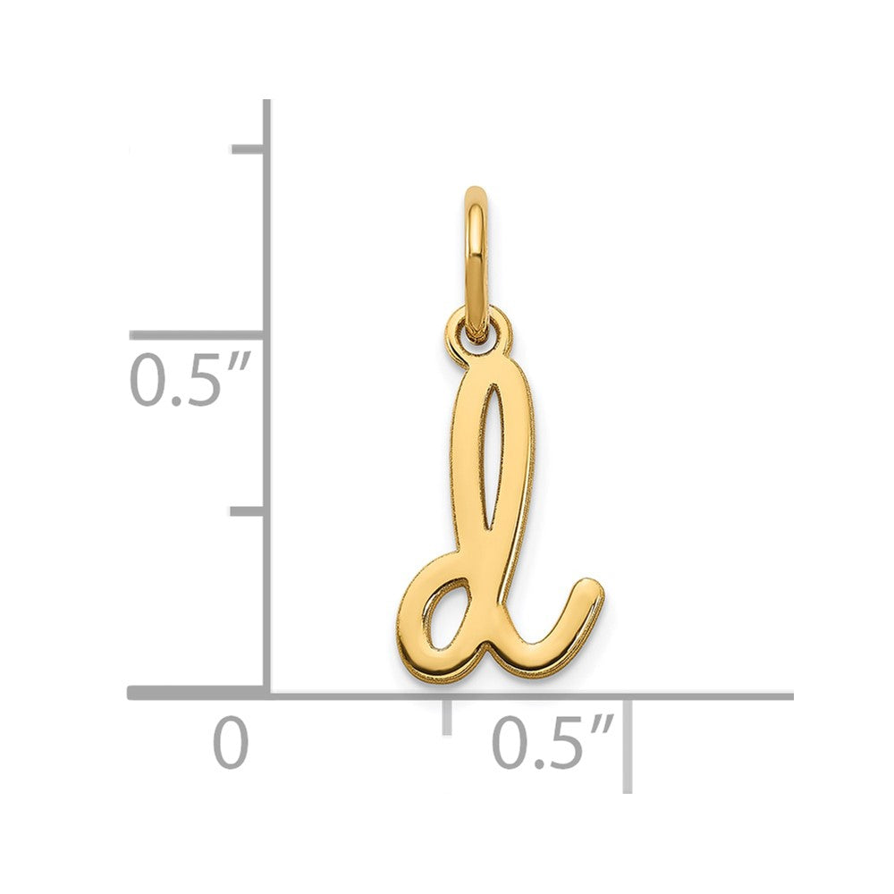 14k Yellow Gold 14KY Lower case Letter D Initial Charm