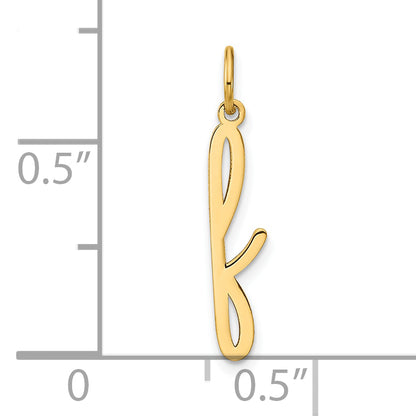14k Yellow Gold 14KY Lower case Letter F Initial Charm