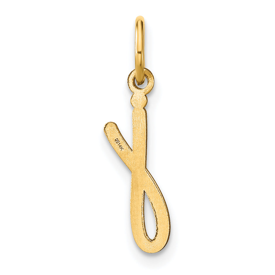 14k Yellow Gold 14KY Lower case Letter J Initial Charm