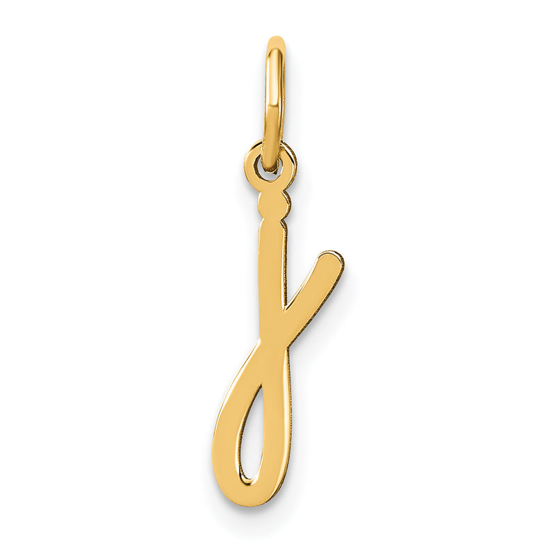 14k Yellow Gold 14KY Lower case Letter J Initial Charm