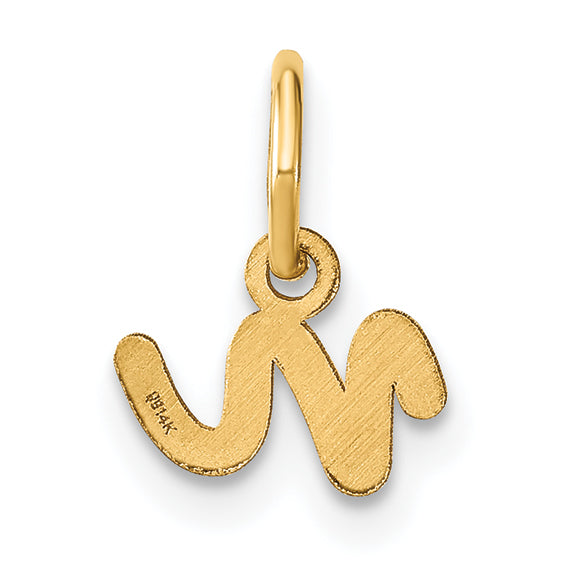 14k Yellow Gold 14KY Lower case Letter N Initial Charm
