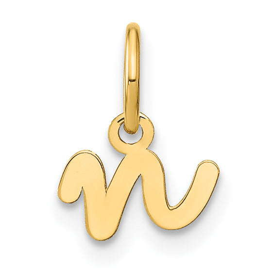 14k Yellow Gold 14KY Lower case Letter N Initial Charm