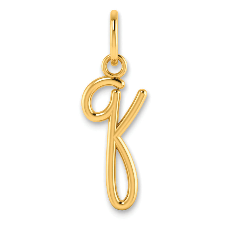 14K Yellow Gold 14Ky Lower Case Letter Q Initial Charm