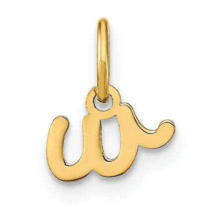14k Yellow Gold 14KY Lower case Letter W Initial Charm