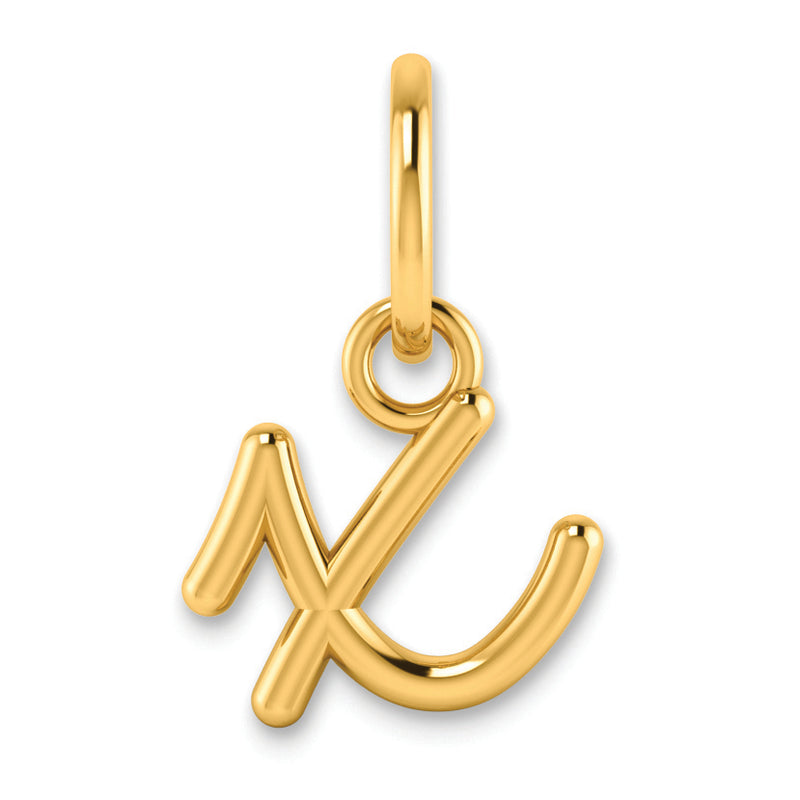 14K Yellow Gold 14Ky Lower Case Letter X Initial Charm