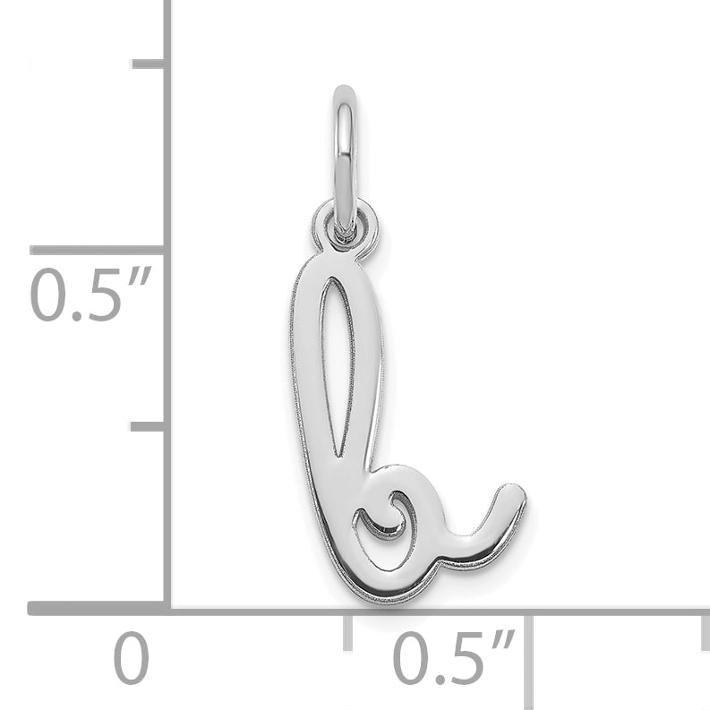 14k White Gold 14KW Lower case Letter B Initial Charm