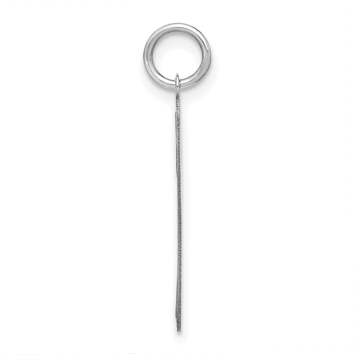 14k White Gold 14KW Lower case Letter F Initial Charm