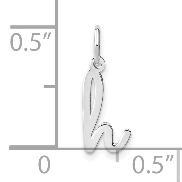 14K White Gold 14Kw Lower Case Letter H Initial Charm