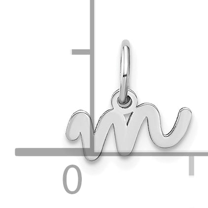 14k White Gold 14KW Lower case Letter M Initial Charm
