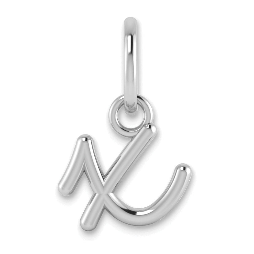 14K White Gold 14Kw Lower Case Letter X Initial Charm