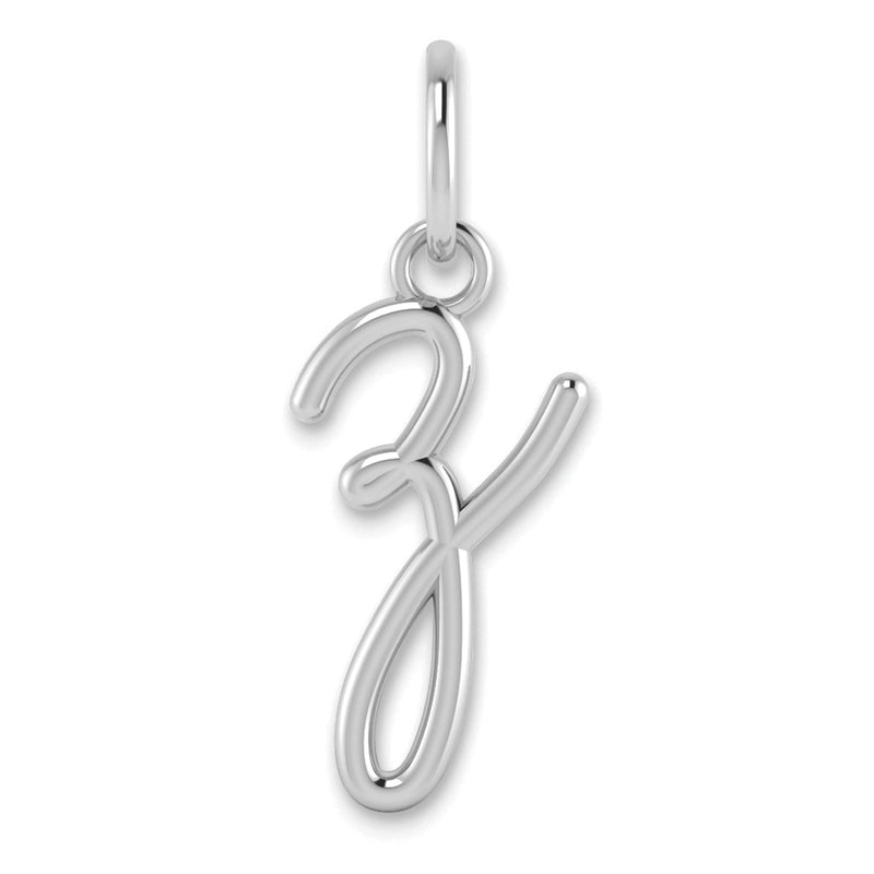14K White Gold 14Kw Lower Case Letter Z Initial Charm