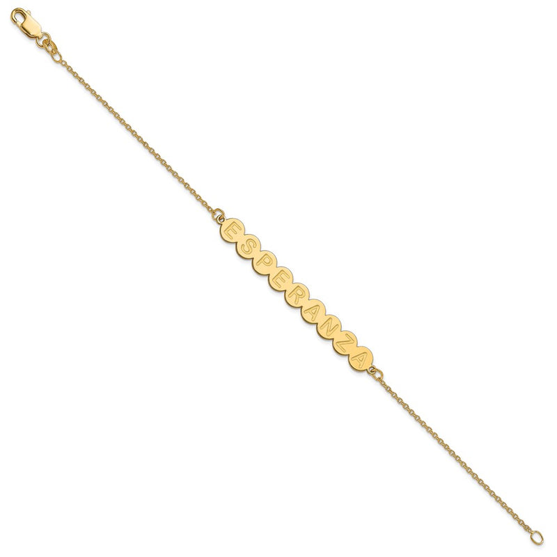 Gold Plated Sterling Silver/Gold 9 Letter Bubble Bracelet